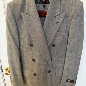 Double Breasted Plaid Suit from Ferrani